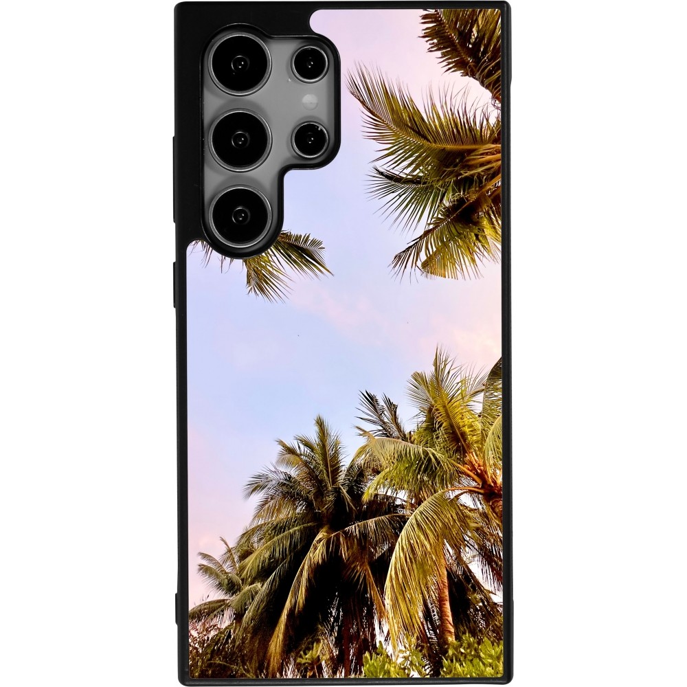 Samsung Galaxy S24 Ultra Case Hülle - Silikon schwarz Summer 2023 palm tree vibe