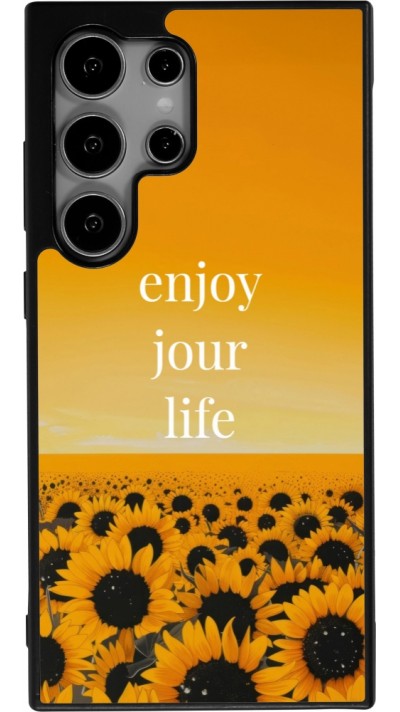 Coque Samsung Galaxy S24 Ultra - Silicone rigide noir Summer 2025 Enjoy your life