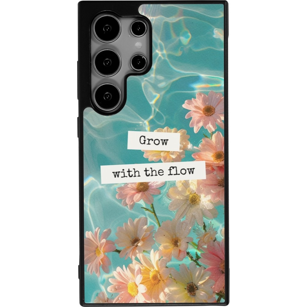 Coque Samsung Galaxy S24 Ultra - Silicone rigide noir Summer 2025 Grow with the flow