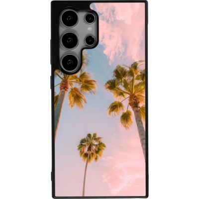 Samsung Galaxy S24 Ultra Case Hülle - Silikon schwarz Summer 2025 Palmiers