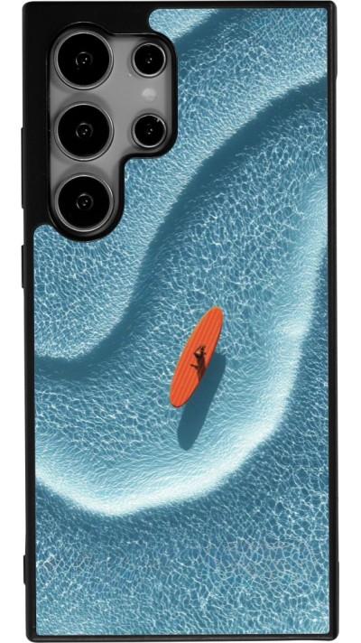 Coque Samsung Galaxy S24 Ultra - Silicone rigide noir Orange surf Summer 2026