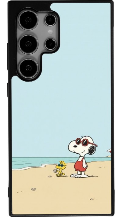 Coque Samsung Galaxy S24 Ultra - Silicone rigide noir Snoopy on the beach Summer 2026