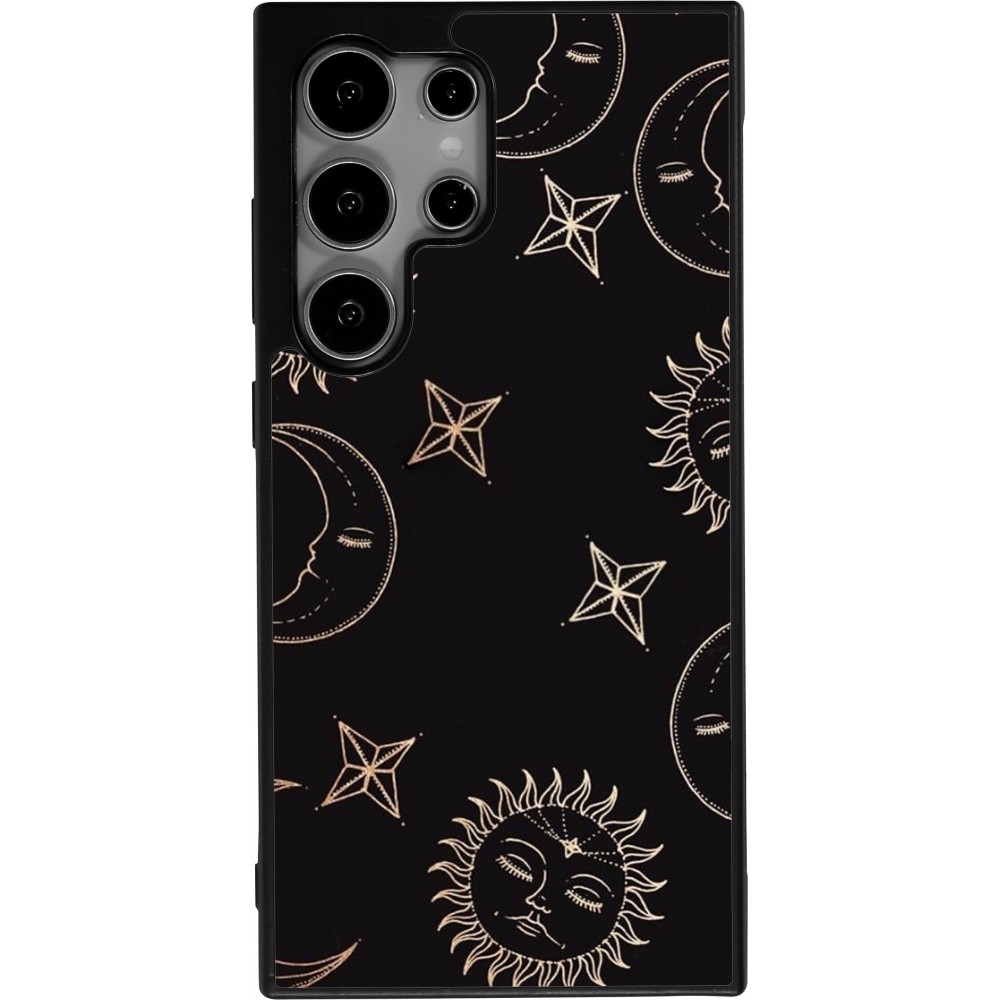 Samsung Galaxy S24 Ultra Case Hülle - Silikon schwarz Suns and Moons