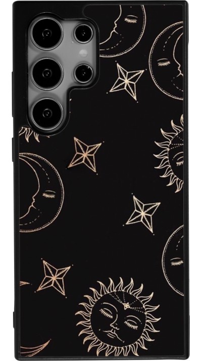 Samsung Galaxy S24 Ultra Case Hülle - Silikon schwarz Suns and Moons