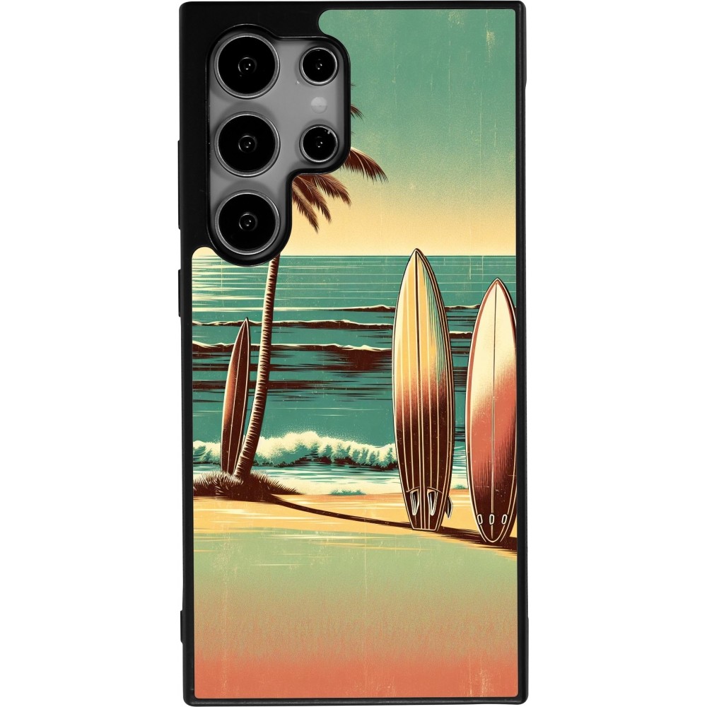 Samsung Galaxy S24 Ultra Case Hülle - Silikon schwarz Surf Paradise