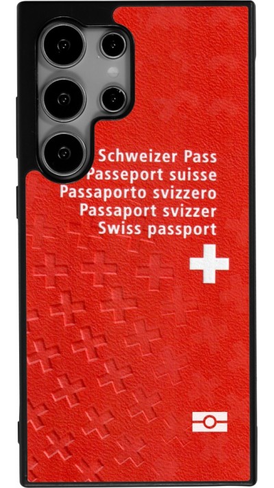 Coque Samsung Galaxy S24 Ultra - Silicone rigide noir Swiss Passport
