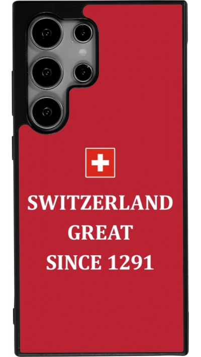 Coque Samsung Galaxy S24 Ultra - Silicone rigide noir Switzerland Great Since 1291