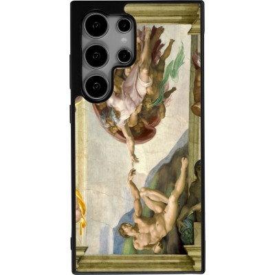 Coque Samsung Galaxy S24 Ultra - Silicone rigide noir Tableau art - La Création d’Adam - Michel-Ange