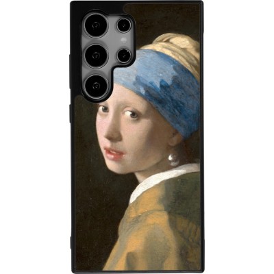 Coque Samsung Galaxy S24 Ultra - Silicone rigide noir Tableau art - La Jeune fille à la perle - Johannes Vermeer