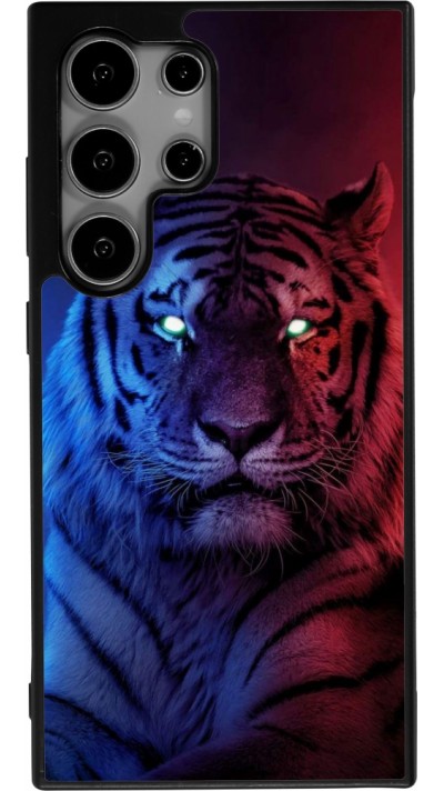 Coque Samsung Galaxy S24 Ultra - Silicone rigide noir Tiger Blue Red