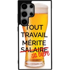 Samsung Galaxy S24 Ultra Case Hülle - Silikon schwarz Tout travail mérite sa bière