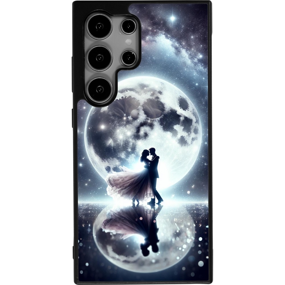 Samsung Galaxy S24 Ultra Case Hülle - Silikon schwarz Valentin 2024 Liebe unter dem Mond