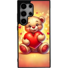 Coque Samsung Galaxy S24 Ultra - Silicone rigide noir Valentine 2024 Teddy love