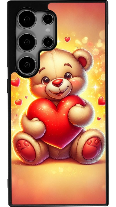 Samsung Galaxy S24 Ultra Case Hülle - Silikon schwarz Valentin 2024 Teddy Liebe