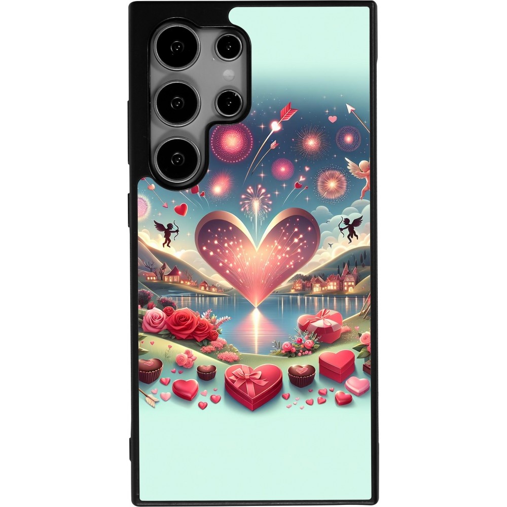 Coque Samsung Galaxy S24 Ultra - Silicone rigide noir Valentine 2025 Chic