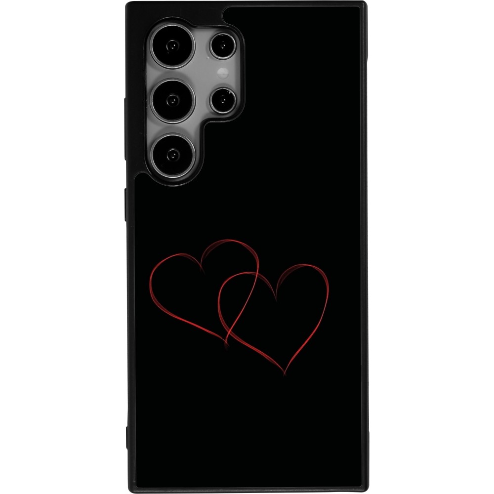 Samsung Galaxy S24 Ultra Case Hülle - Silikon schwarz Valentine 2023 attached heart