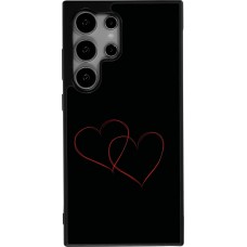 Samsung Galaxy S24 Ultra Case Hülle - Silikon schwarz Valentine 2023 attached heart