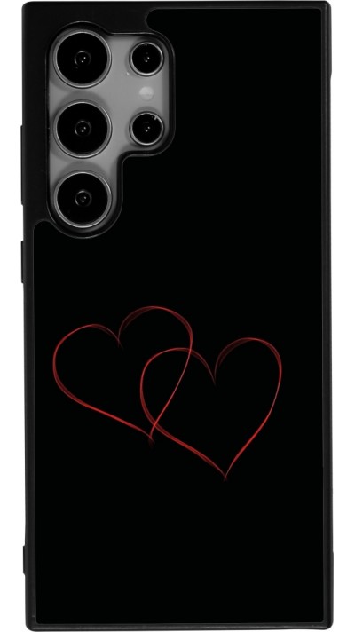 Samsung Galaxy S24 Ultra Case Hülle - Silikon schwarz Valentine 2023 attached heart