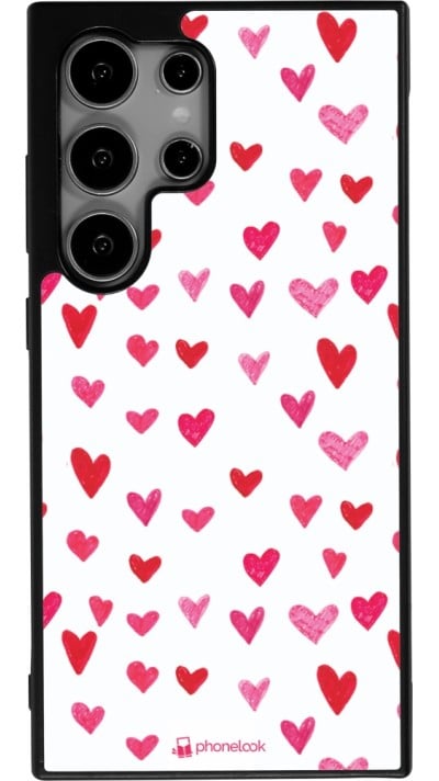 Coque Samsung Galaxy S24 Ultra - Silicone rigide noir Valentine 2022 Many pink hearts
