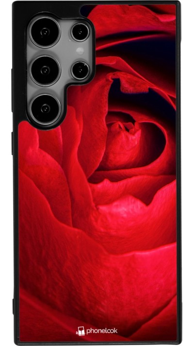 Coque Samsung Galaxy S24 Ultra - Silicone rigide noir Valentine 2022 Rose