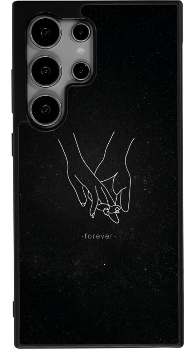 Coque Samsung Galaxy S24 Ultra - Silicone rigide noir Valentine 2023 hands forever