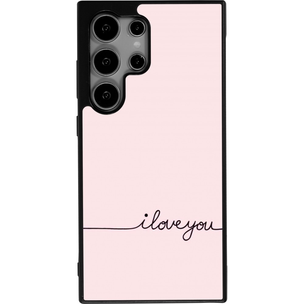 Samsung Galaxy S24 Ultra Case Hülle - Silikon schwarz Valentine 2023 i love you writing