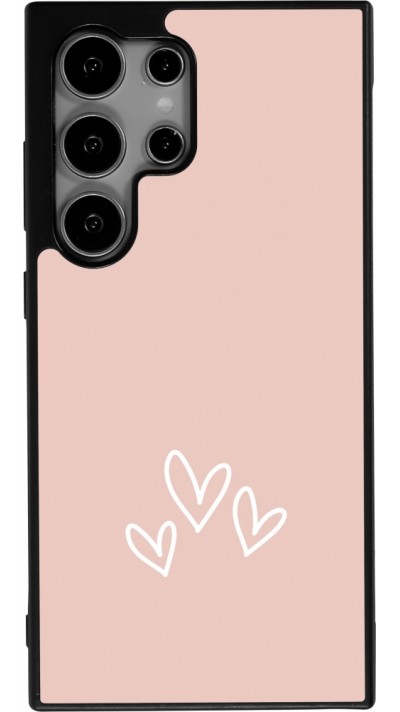 Samsung Galaxy S24 Ultra Case Hülle - Silikon schwarz Valentine 2023 three minimalist hearts
