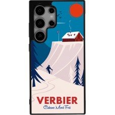 Coque Samsung Galaxy S24 Ultra - Silicone rigide noir Verbier Cabane Mont-Fort