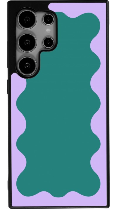 Samsung Galaxy S24 Ultra Case Hülle - Silikon schwarz Wavy Rectangle Green Purple