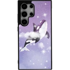 Coque Samsung Galaxy S24 Ultra - Silicone rigide noir Whale in sparking stars
