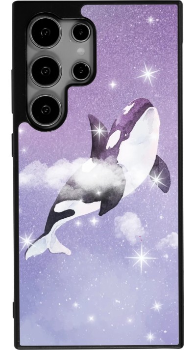 Coque Samsung Galaxy S24 Ultra - Silicone rigide noir Whale in sparking stars