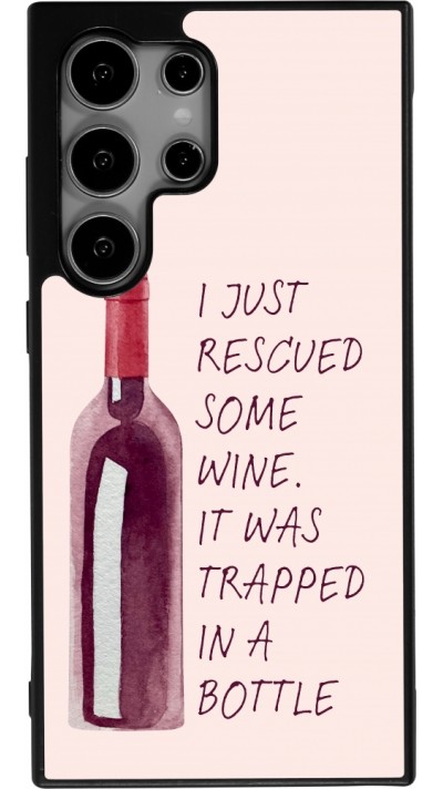 Coque Samsung Galaxy S24 Ultra - Silicone rigide noir I just rescued some wine
