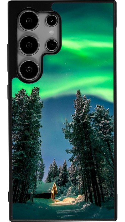 Coque Samsung Galaxy S24 Ultra - Silicone rigide noir Winter 22 Northern Lights