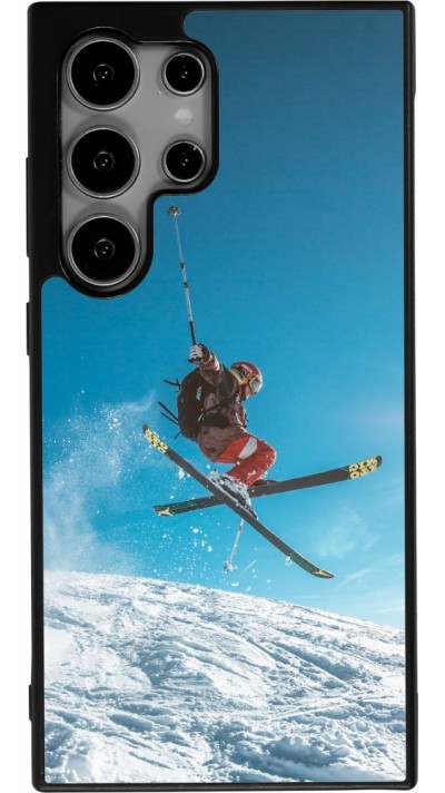 Coque Samsung Galaxy S24 Ultra - Silicone rigide noir Winter 22 Ski Jump