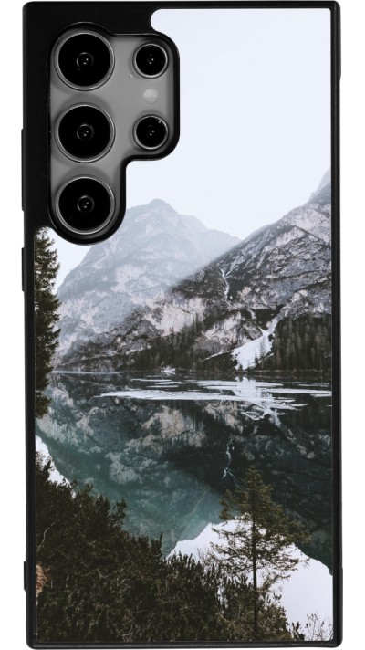 Samsung Galaxy S24 Ultra Case Hülle - Silikon schwarz Winter 22 snowy mountain and lake