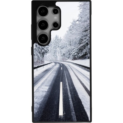 Samsung Galaxy S24 Ultra Case Hülle - Silikon schwarz Winter 22 Snowy Road