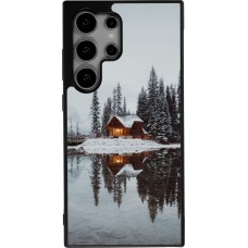 Coque Samsung Galaxy S24 Ultra - Silicone rigide noir Winter 25 Winter house forest afternoon
