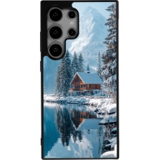 Coque Samsung Galaxy S24 Ultra - Silicone rigide noir Winter 25 Winter house forest day