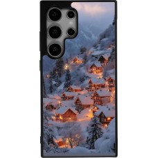 Coque Samsung Galaxy S24 Ultra - Silicone rigide noir Winter 25 Winter snowy village