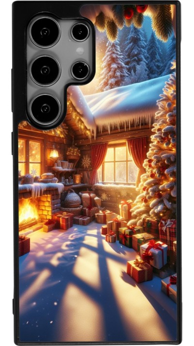 Samsung Galaxy S24 Ultra Case Hülle - Silikon schwarz Weihnachten Chalet Feerie
