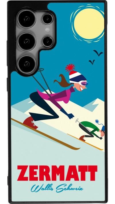 Samsung Galaxy S24 Ultra Case Hülle - Silikon schwarz Zermatt Ski Downhill
