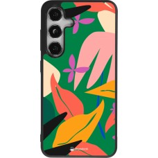 Samsung Galaxy S25 Case Hülle - Silikon schwarz Abstract Jungle