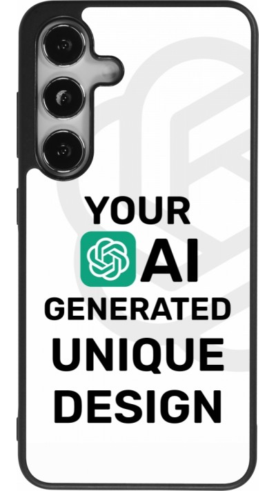 Samsung Galaxy S25 Case Hülle - Silikon schwarz 100% einzigartig erstellt dank Deiner Kreativität und künstlicher Intelligenz (KI)