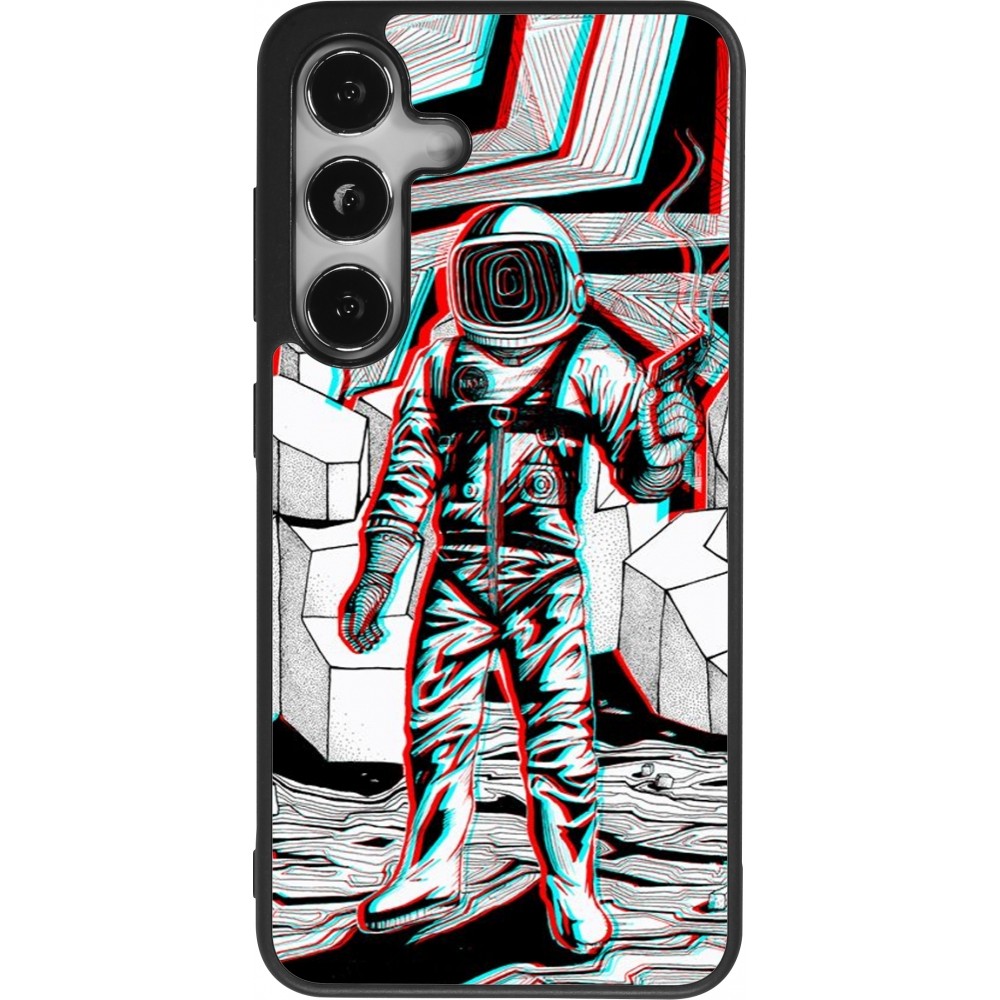 Coque Samsung Galaxy S25 - Silicone rigide noir Anaglyph Astronaut