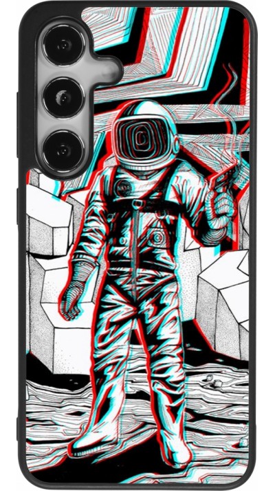 Samsung Galaxy S25 Case Hülle - Silikon schwarz Anaglyph Astronaut