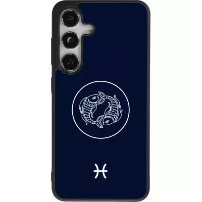Coque Samsung Galaxy S25 - Silicone rigide noir Astrologie Poissons
