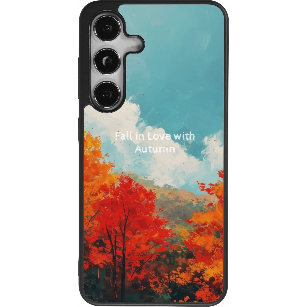 Coque Samsung Galaxy S25 - Silicone rigide noir Autumn 25 Fall in love