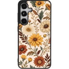 Coque Samsung Galaxy S25 - Silicone rigide noir Autumn 25 Flower pattern