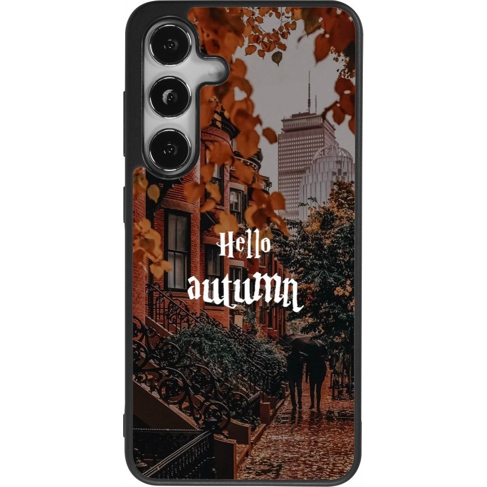 Coque Samsung Galaxy S25 - Silicone rigide noir Autumn 25 Hello autumn