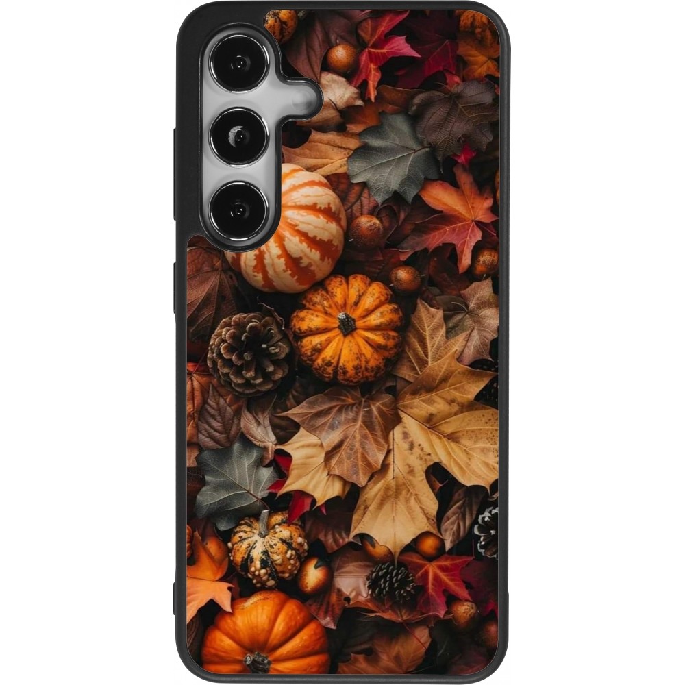 Coque Samsung Galaxy S25 - Silicone rigide noir Autumn 25 Pumpkin
